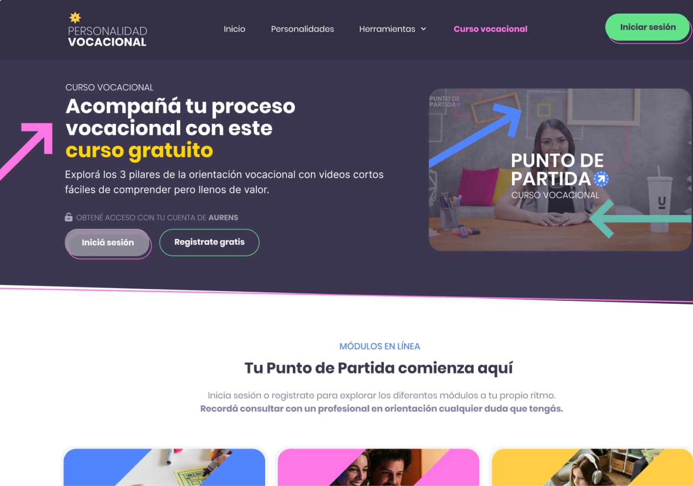 Personalidad vocacional website